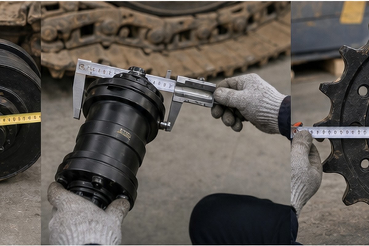 Hitachi undercarriage component measurement before export