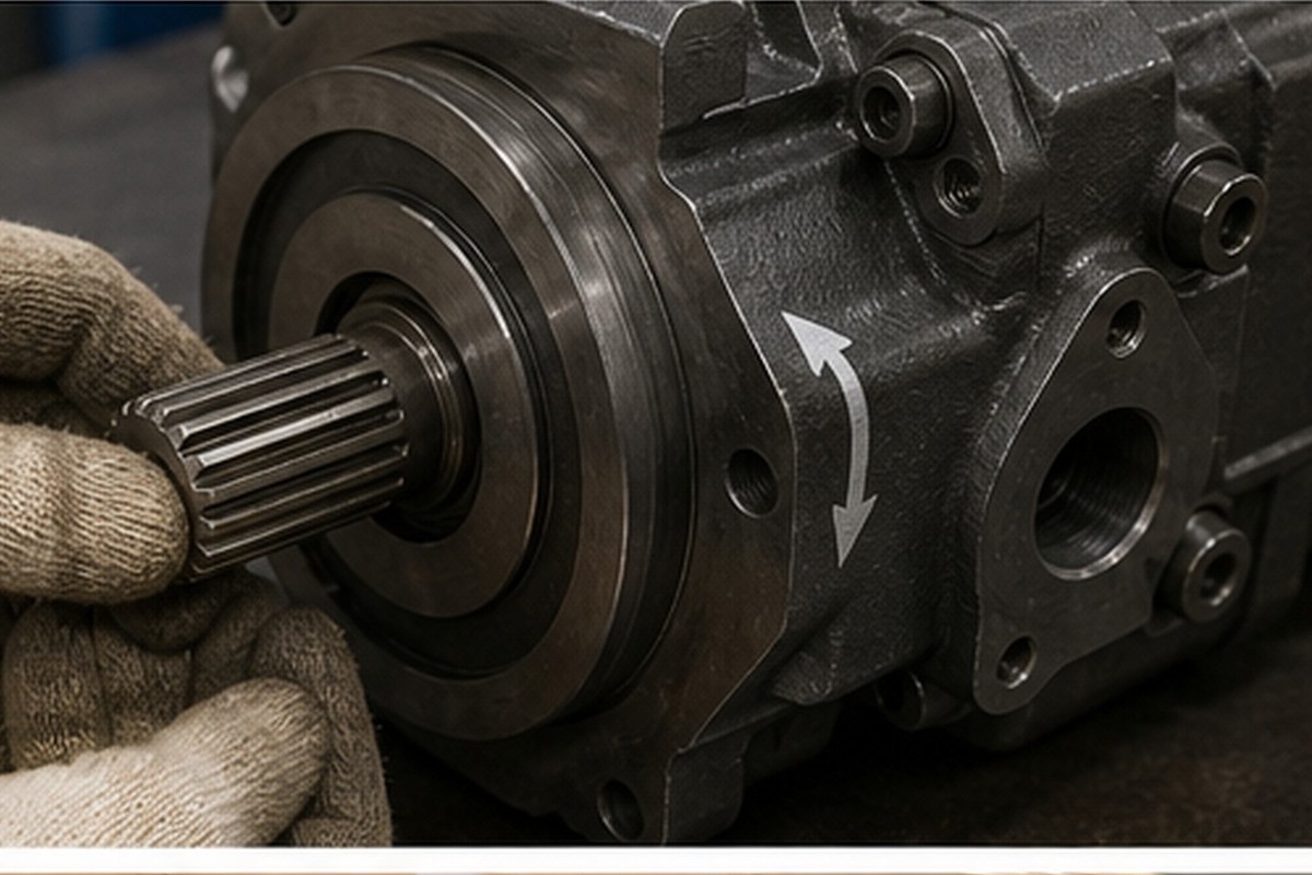 Hydraulic pump shaft and spline inspection
