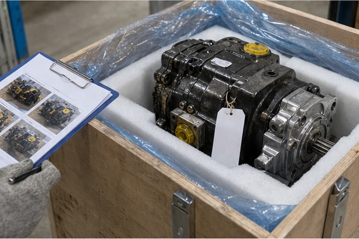 Emballage export pompe hydraulique pour acheteur Canada