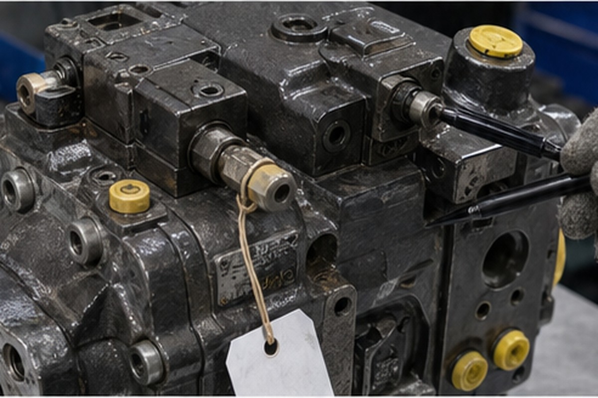 Verification des ports et regulateur de pompe hydraulique excavatrice