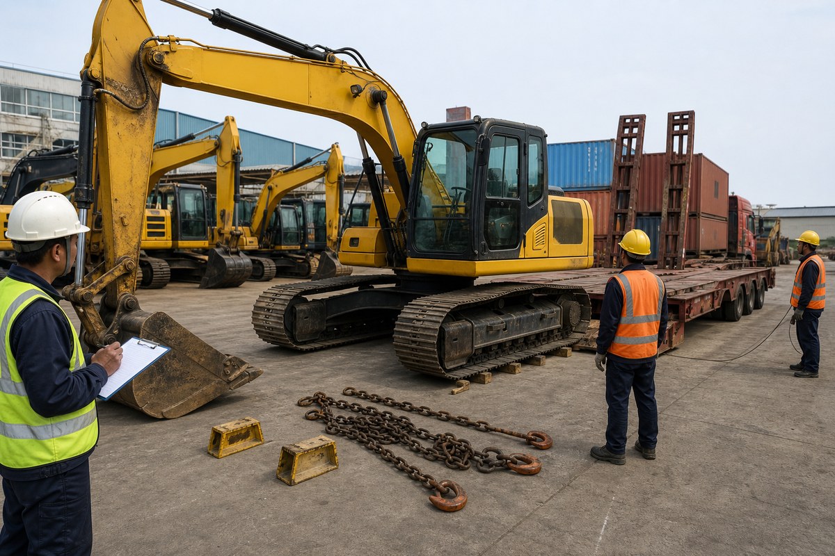 Bukti loading excavator bekas untuk ekspor