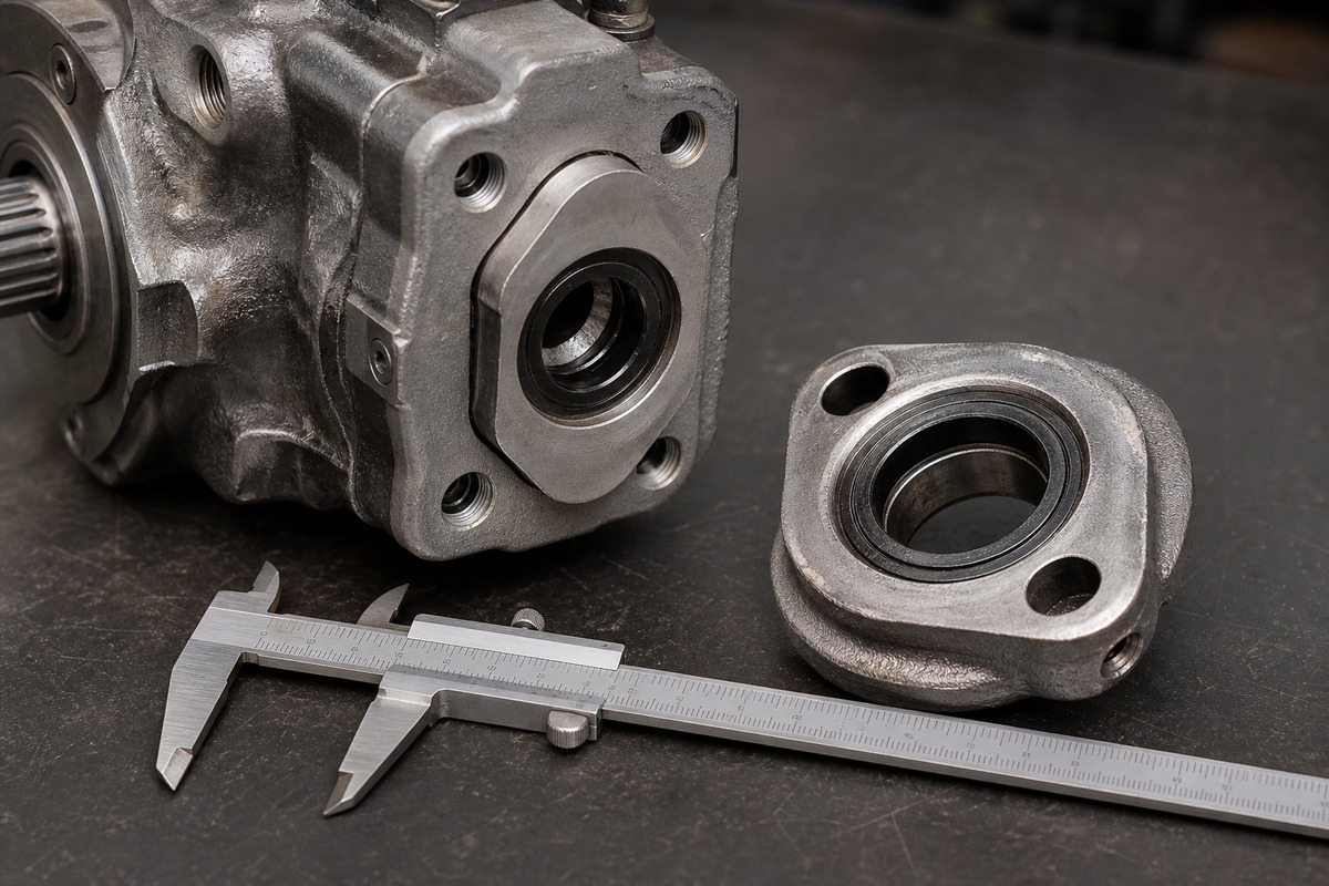 Hydraulic pump port layout and measurement evidence for excavator parts RFQ