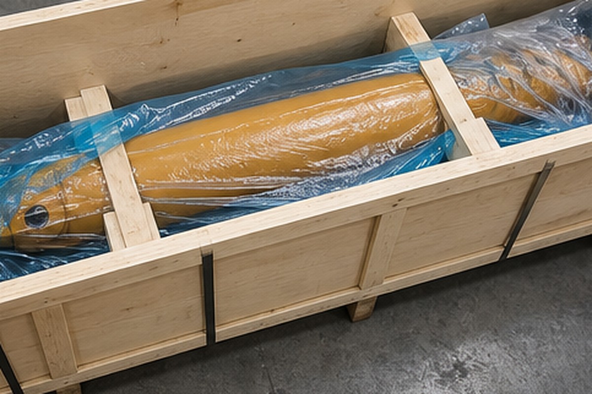 Empaque de exportacion para cilindro hidraulico