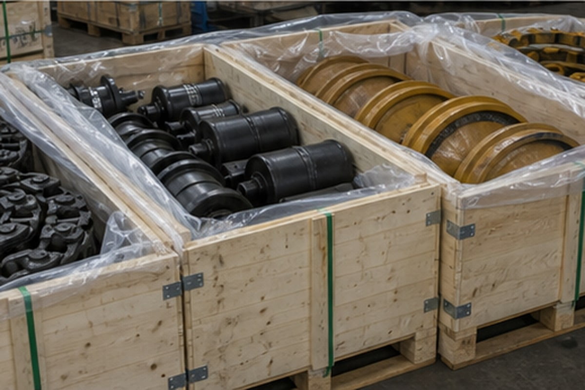 Tren de rodaje excavadora empacado para exportacion desde China