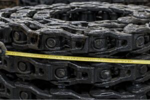Tren de rodaje excavadora con rodillos idler sprocket y cadena