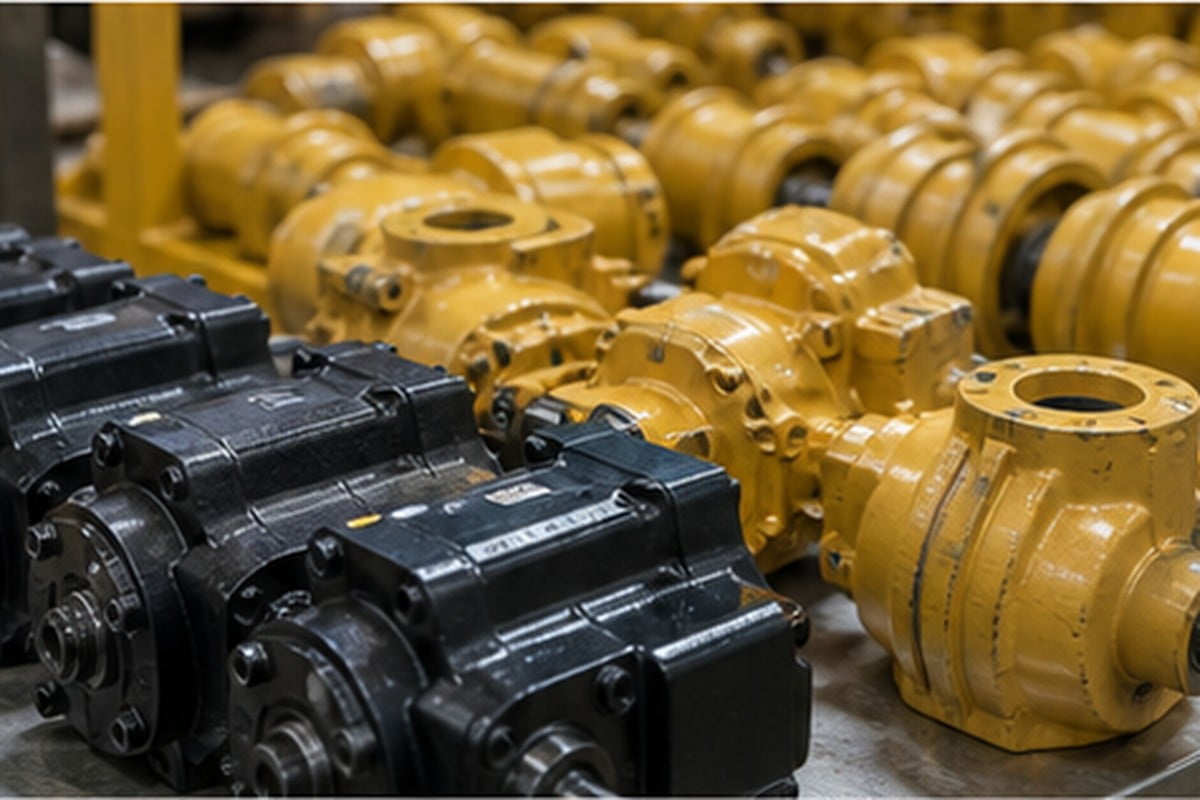 Undercarriage and hydraulic excavator parts inspected for UAE buyer quote