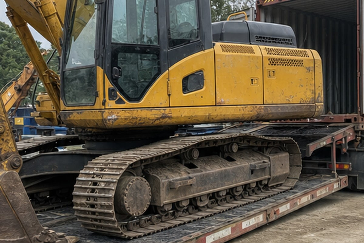Used excavator pre shipment proof after engine inspection