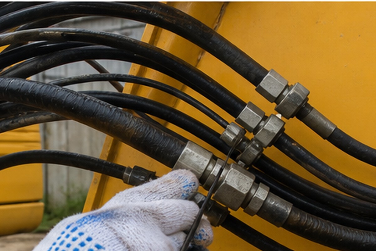 Hydraulic hose and fitting leak check