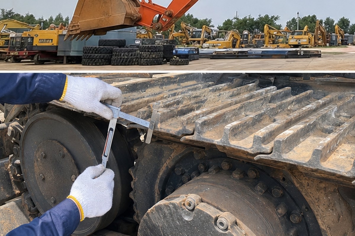 Used excavator undercarriage wear check