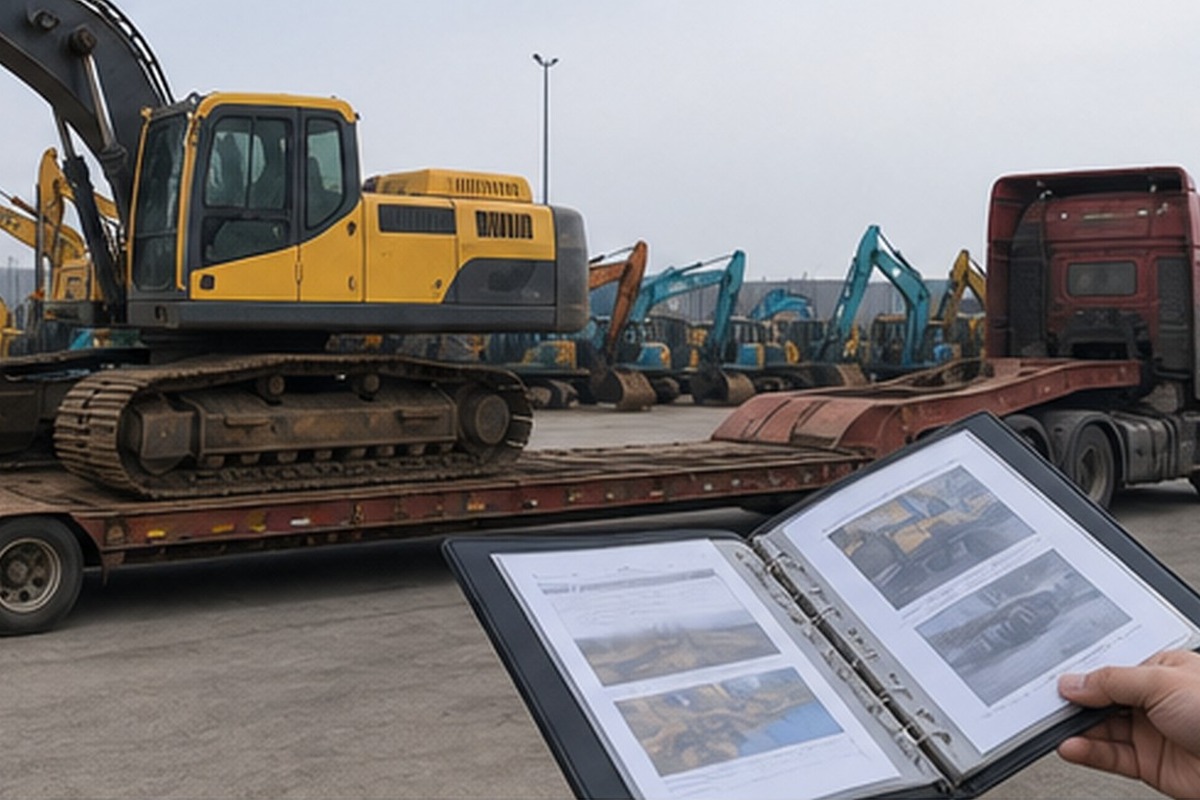 Used excavator export loading proof file