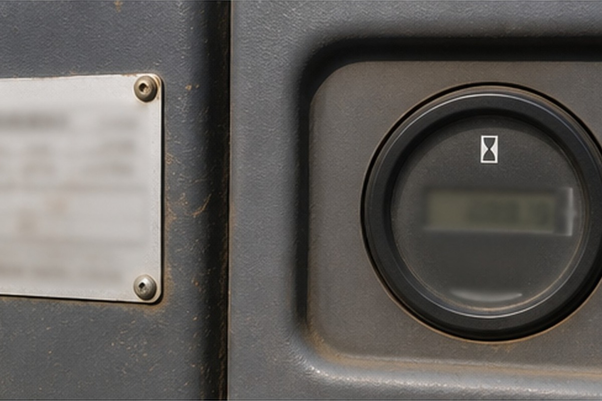 Used excavator serial area and hour meter check