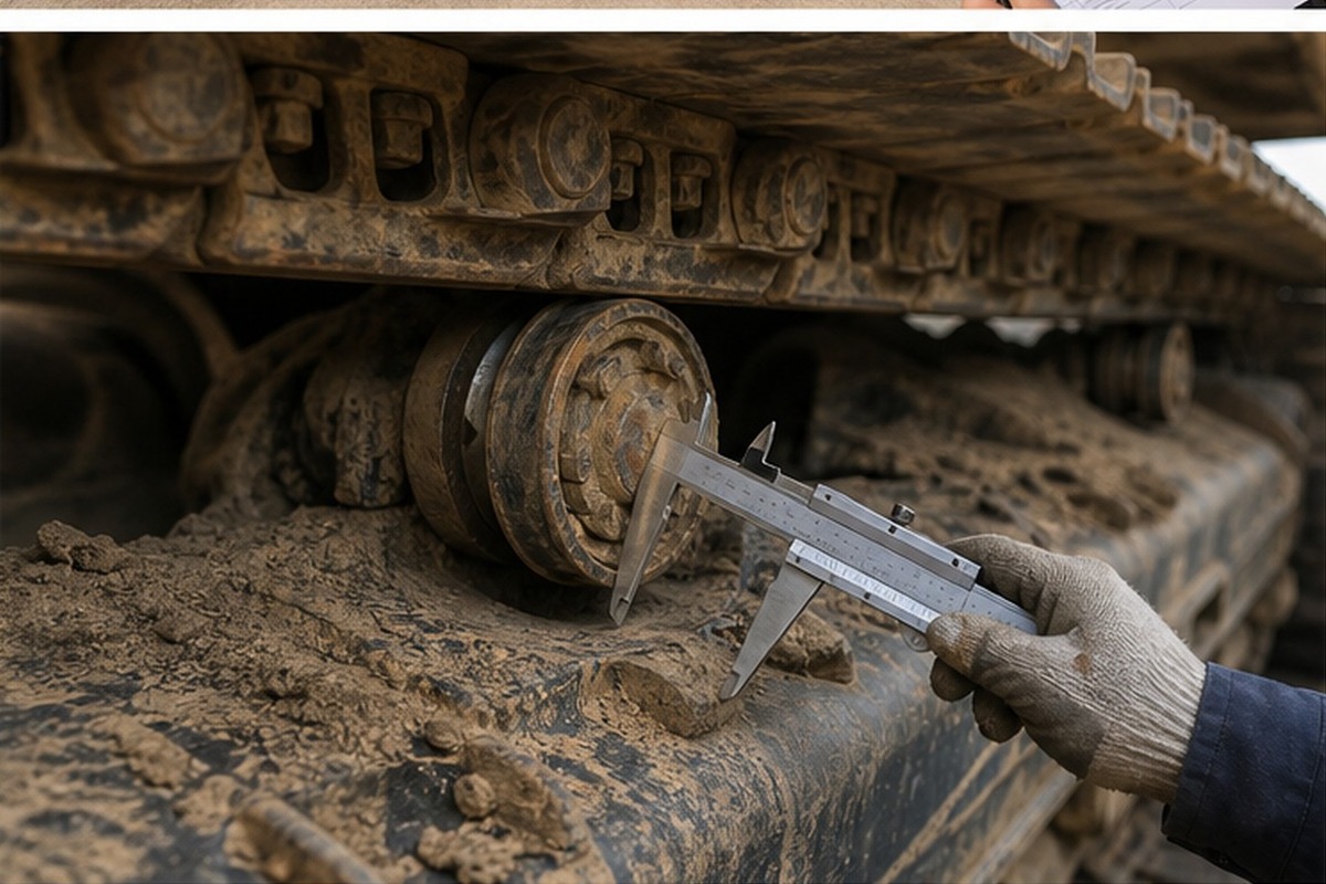 Used excavator undercarriage wear measurement