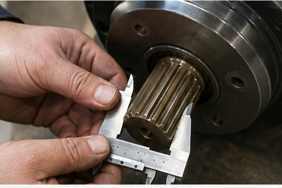 Volvo excavator final drive flange and bolt pattern measurement
