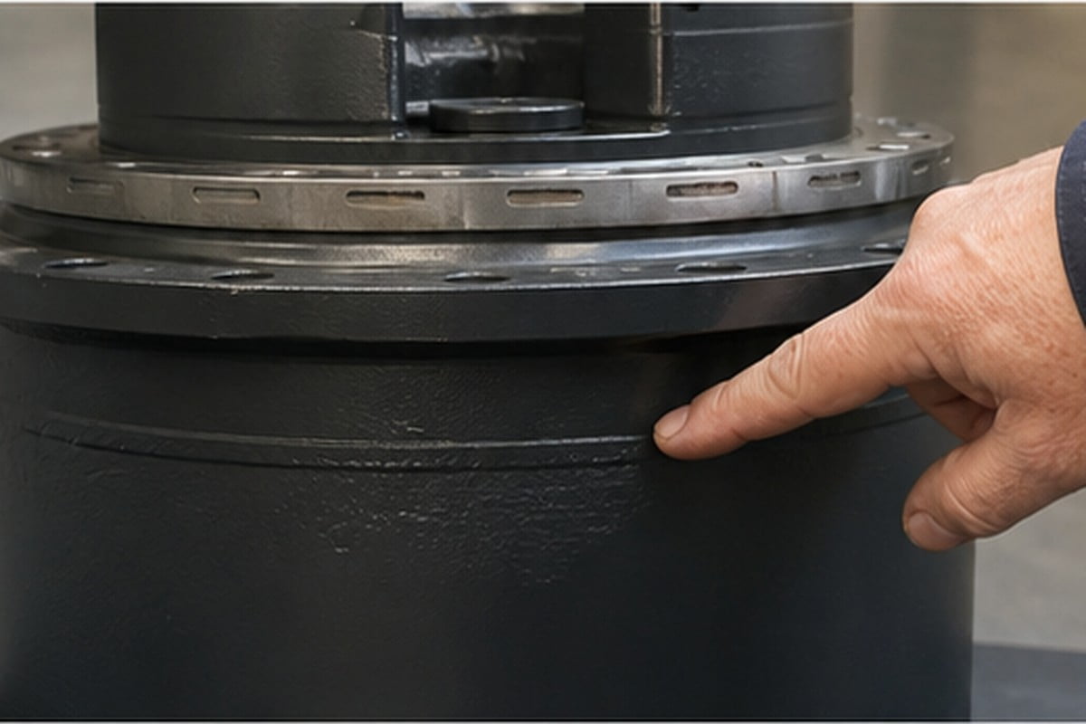 Volvo excavator travel motor condition grade inspection evidence